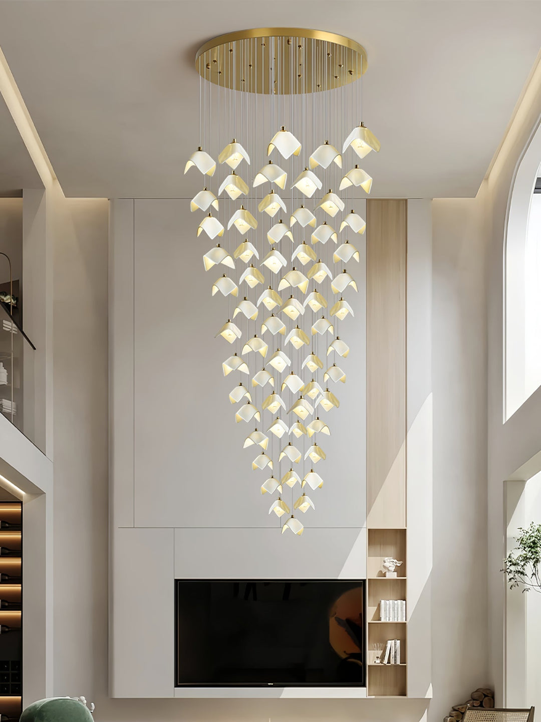 Cithayra Chandelier Géométrique en Verre et Laiton - Neutralighting
