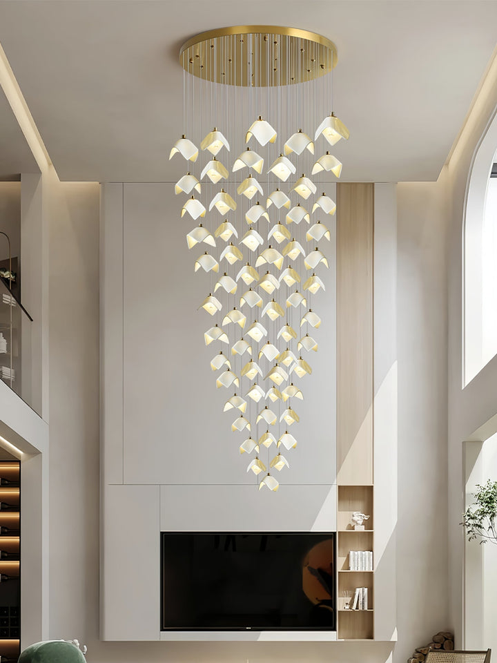 Cithayra Chandelier Géométrique en Verre et Laiton - Neutralighting