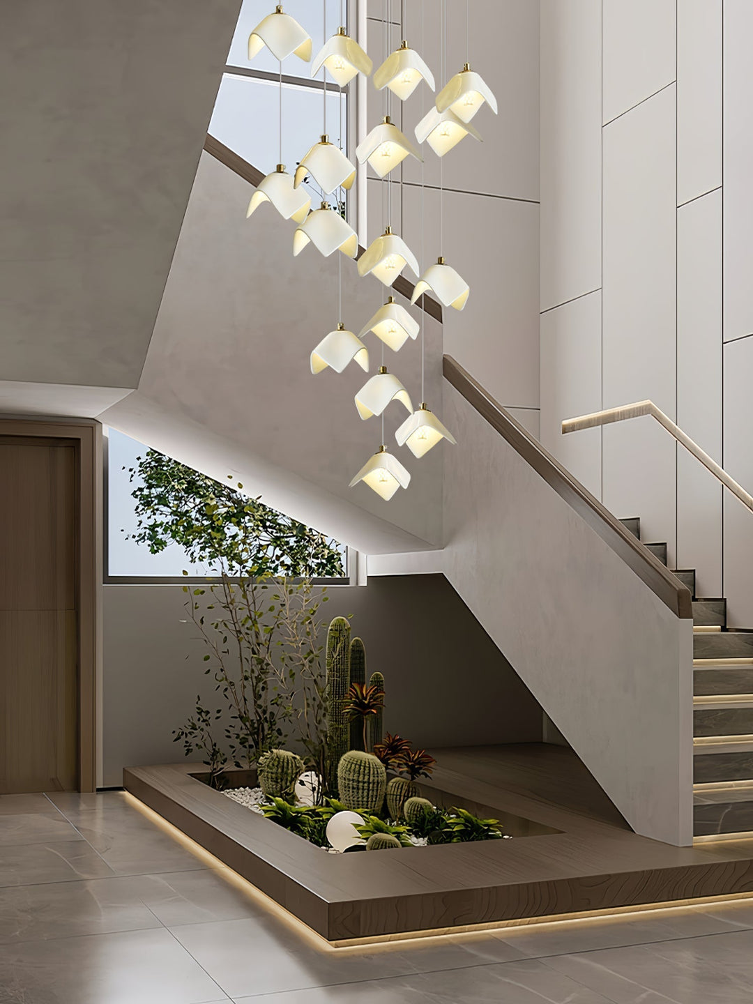 Cithayra Chandelier Géométrique en Verre et Laiton - Neutralighting