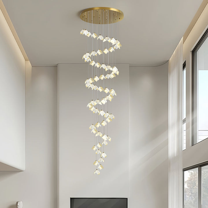Cithayra Chandelier Géométrique en Verre et Laiton - Neutralighting