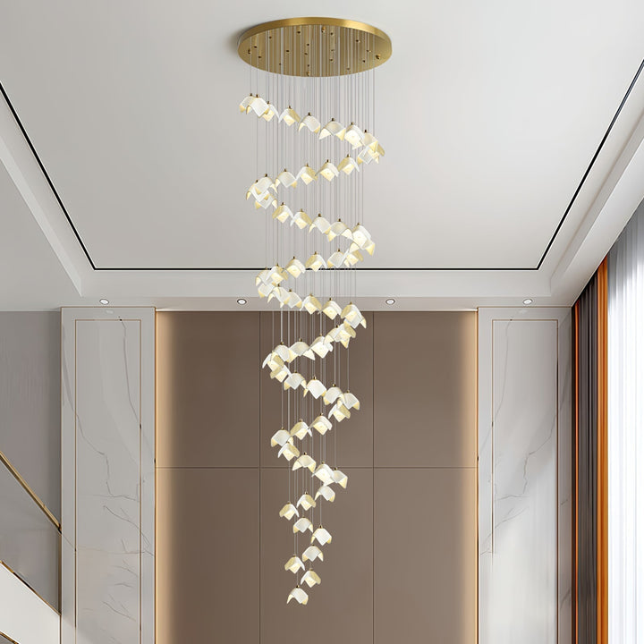 Cithayra Chandelier Géométrique en Verre et Laiton - Neutralighting