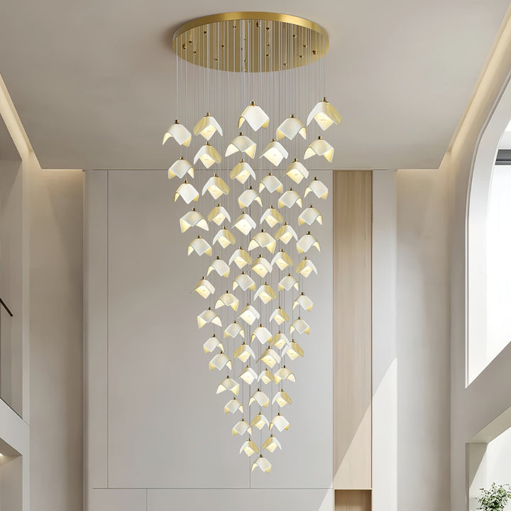 Cithayra Chandelier Géométrique en Verre et Laiton - Neutralighting