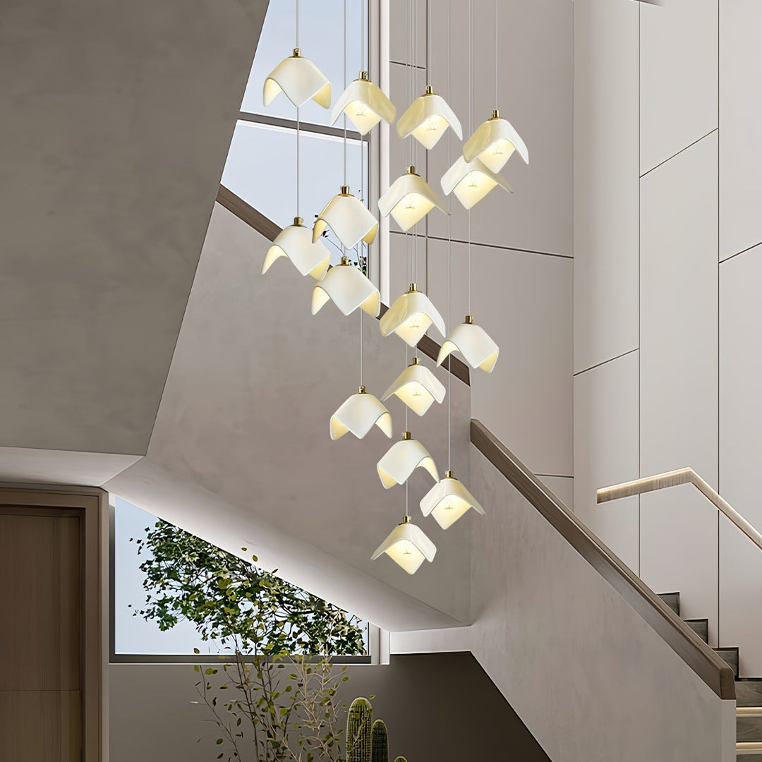 Cithayra Chandelier Géométrique en Verre et Laiton - Neutralighting