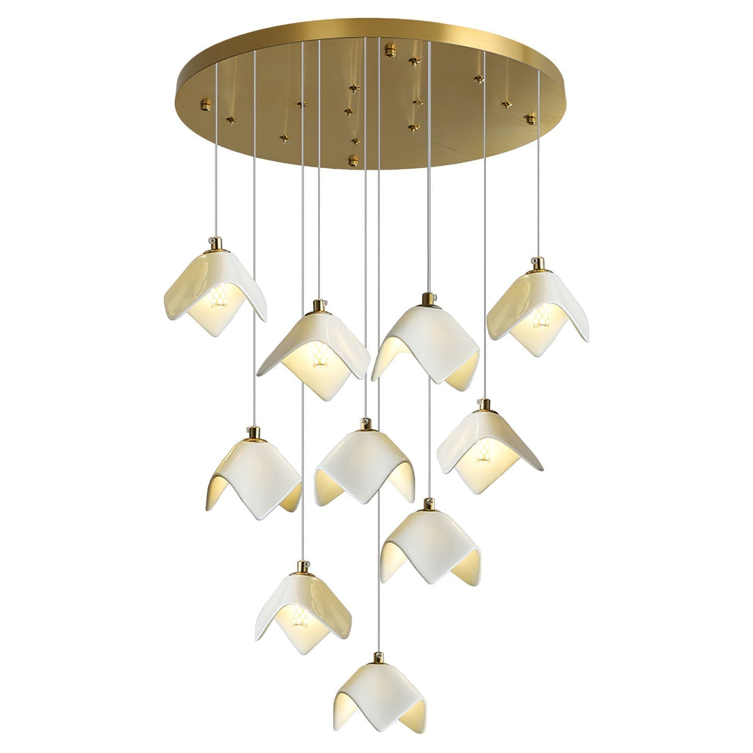 Cithayra Chandelier Géométrique en Verre et Laiton - Neutralighting