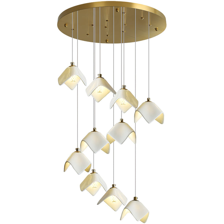 Cithayra Chandelier Géométrique en Verre et Laiton - Neutralighting
