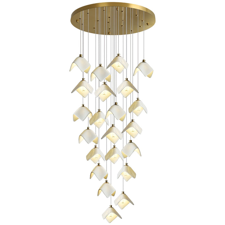 Cithayra Chandelier Géométrique en Verre et Laiton - Neutralighting