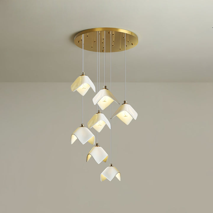 Cithayra Chandelier Géométrique en Verre et Laiton - Neutralighting