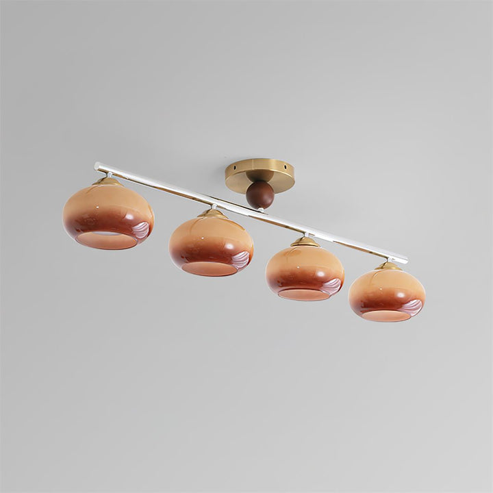 Aubrelle Plafonnier Globe 4 Lumières Verre Ambre - Neutralighting