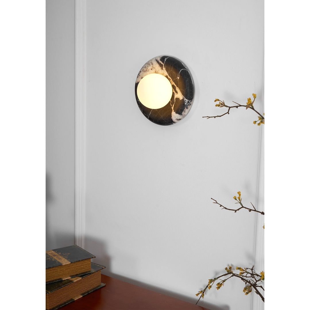 Uvinos Applique Murale Moderne Minimaliste en Marbre Noir - Neutralighting