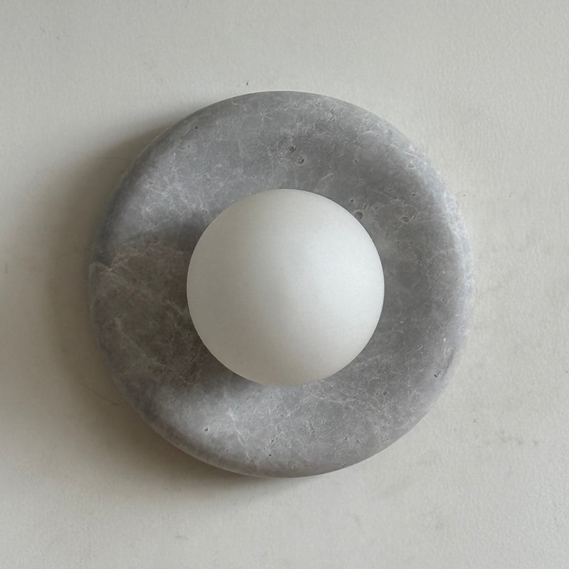 Aurvelyra Applique Murale en Verre Gris et Marbre Nordic Art Classic - Neutralighting