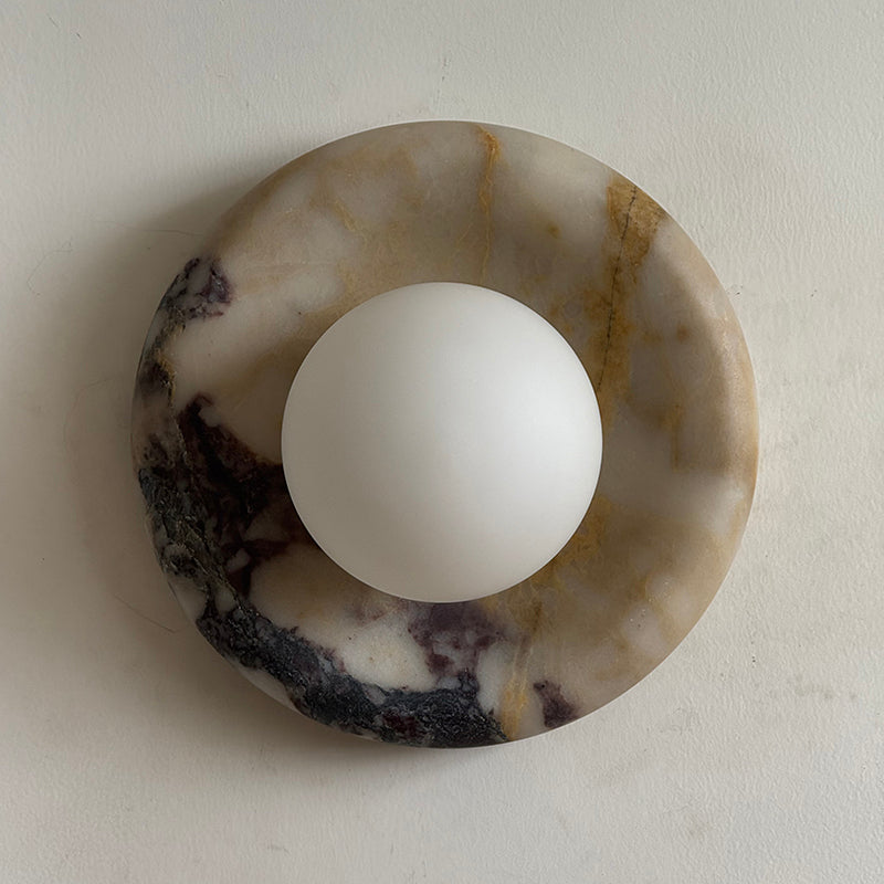 Alsorarae Applique Murale Moderne Minimaliste en Verre et Marbre Beige - Neutralighting