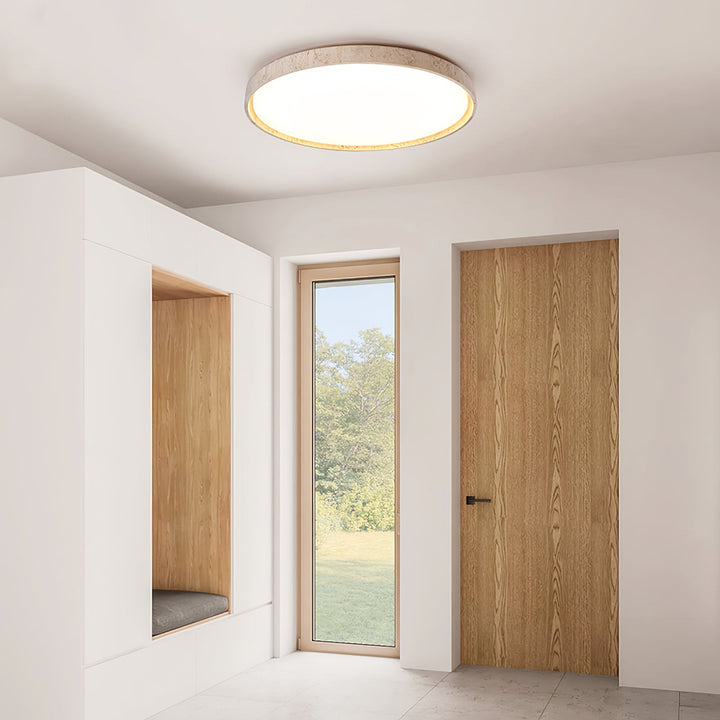 Kathy Lumière de Plafond Ronde en Travertin - Neutralighting