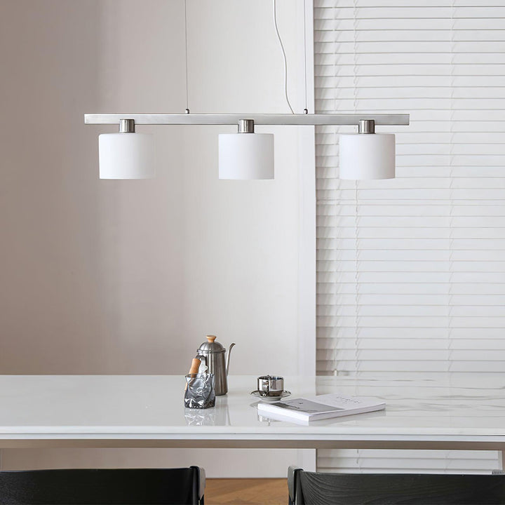 Arisha Suspension Linéaire Multi Moderne, Metal/Verre, Blanc, Chambre - Neutralighting