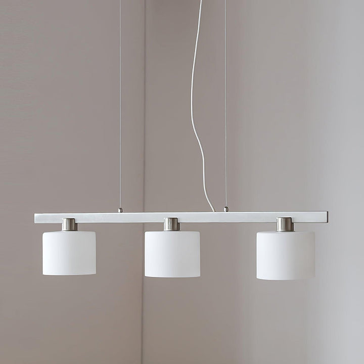Arisha Suspension Linéaire Multi Moderne, Metal/Verre, Blanc, Chambre - Neutralighting
