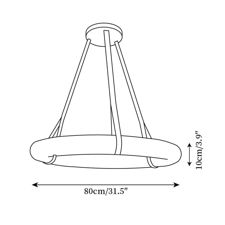 Aira Suspension Lampe Anneau en albâtre Lanières en cuir Luxe scandinave - Neutralighting