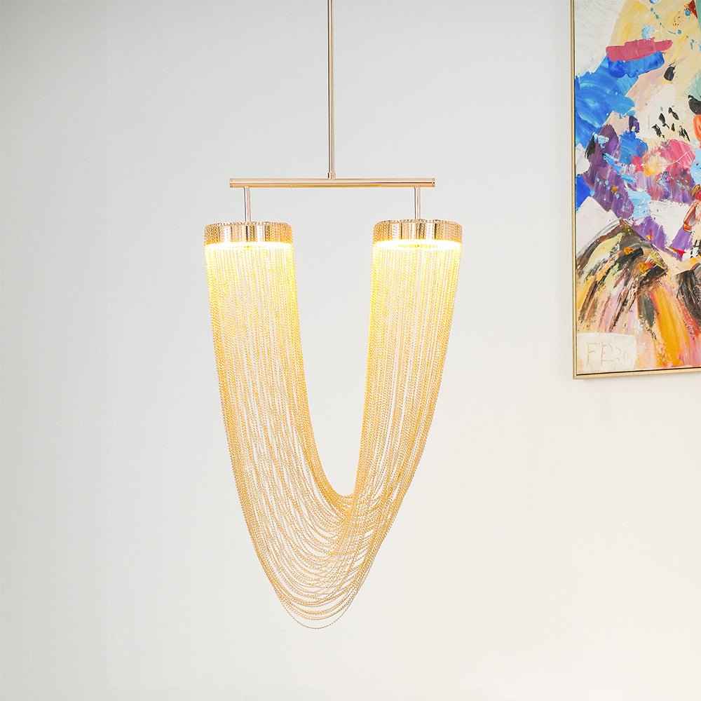 Lustra Lampe Pendante en Chaîne de Cuivre Moderne - Neutralighting