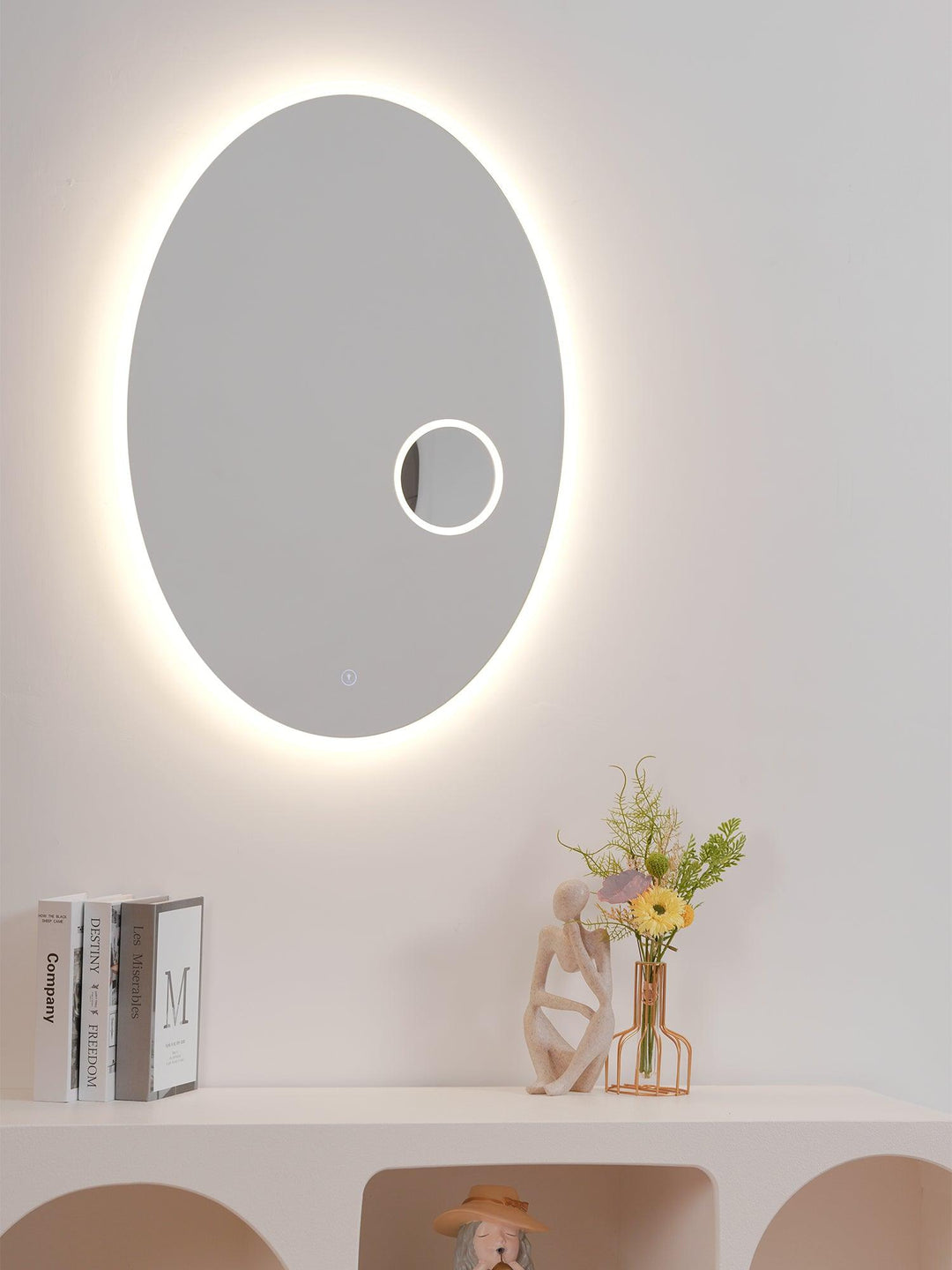 Ovariel Ovale Miroir Plastique Applique Lumière - Neutralighting