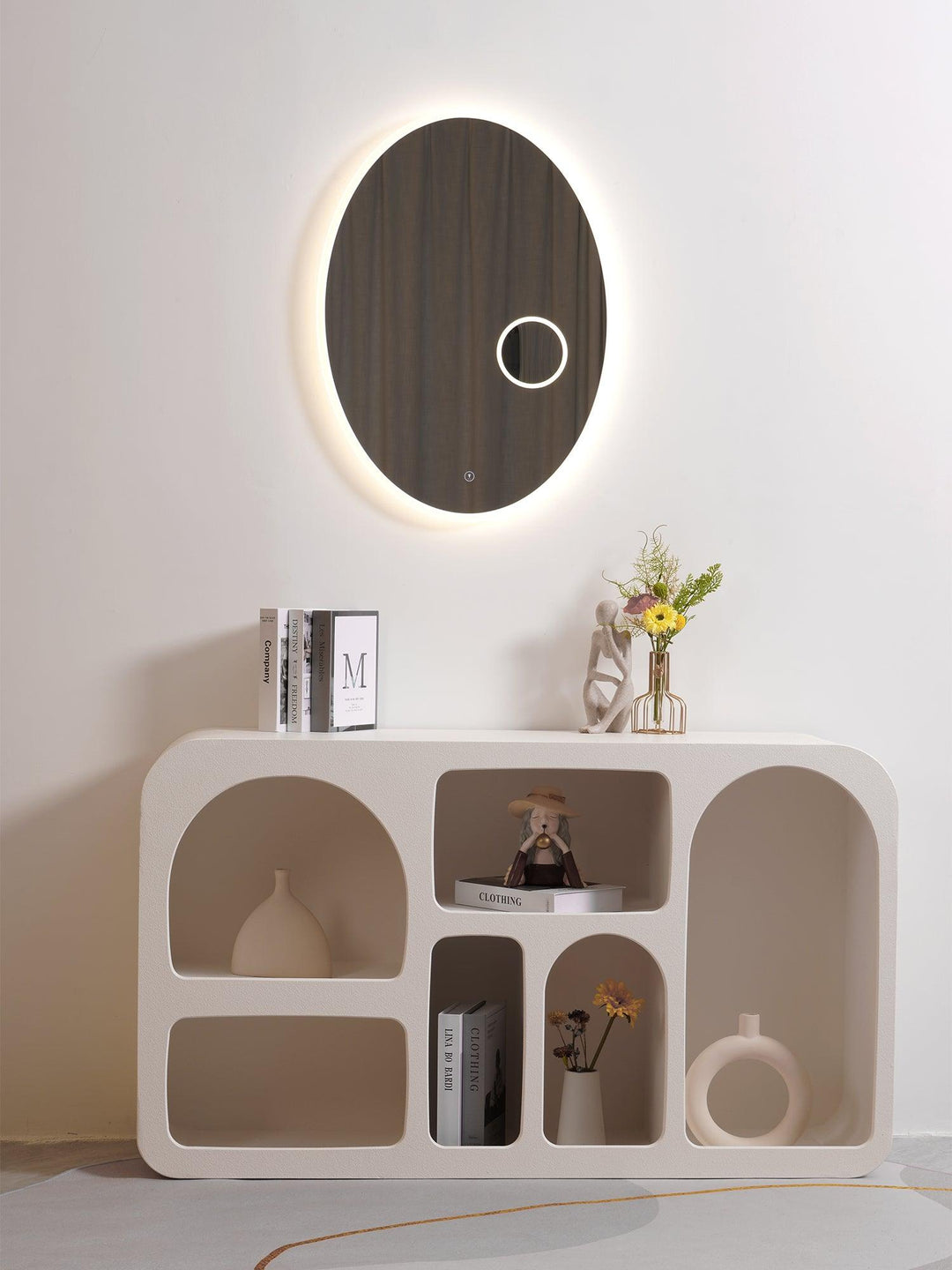 Ovariel Ovale Miroir Plastique Applique Lumière - Neutralighting