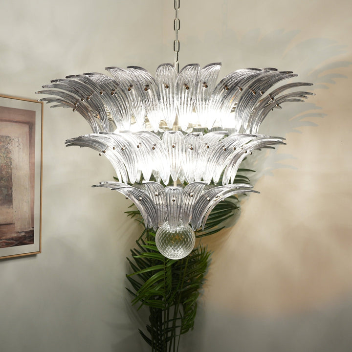 Aurora Chandelier en Verre de Murano Feuille de Palmier - Neutralighting