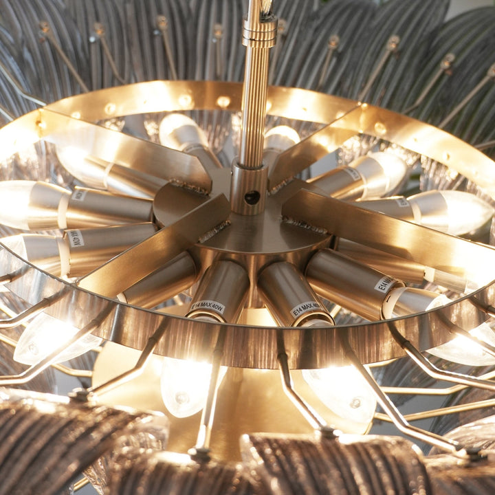 Aurora Chandelier en Verre de Murano Feuille de Palmier - Neutralighting