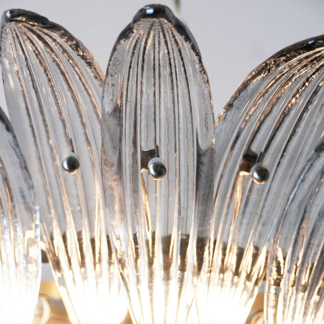 Aurora Chandelier en Verre de Murano Feuille de Palmier - Neutralighting