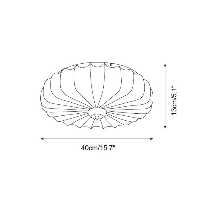 Plafonnier Tissu Ombre Plissé Lotus Forme Bois Baldaquin - Neutralighting