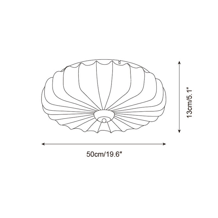 Plafonnier Tissu Ombre Plissé Lotus Forme Bois Baldaquin - Neutralighting