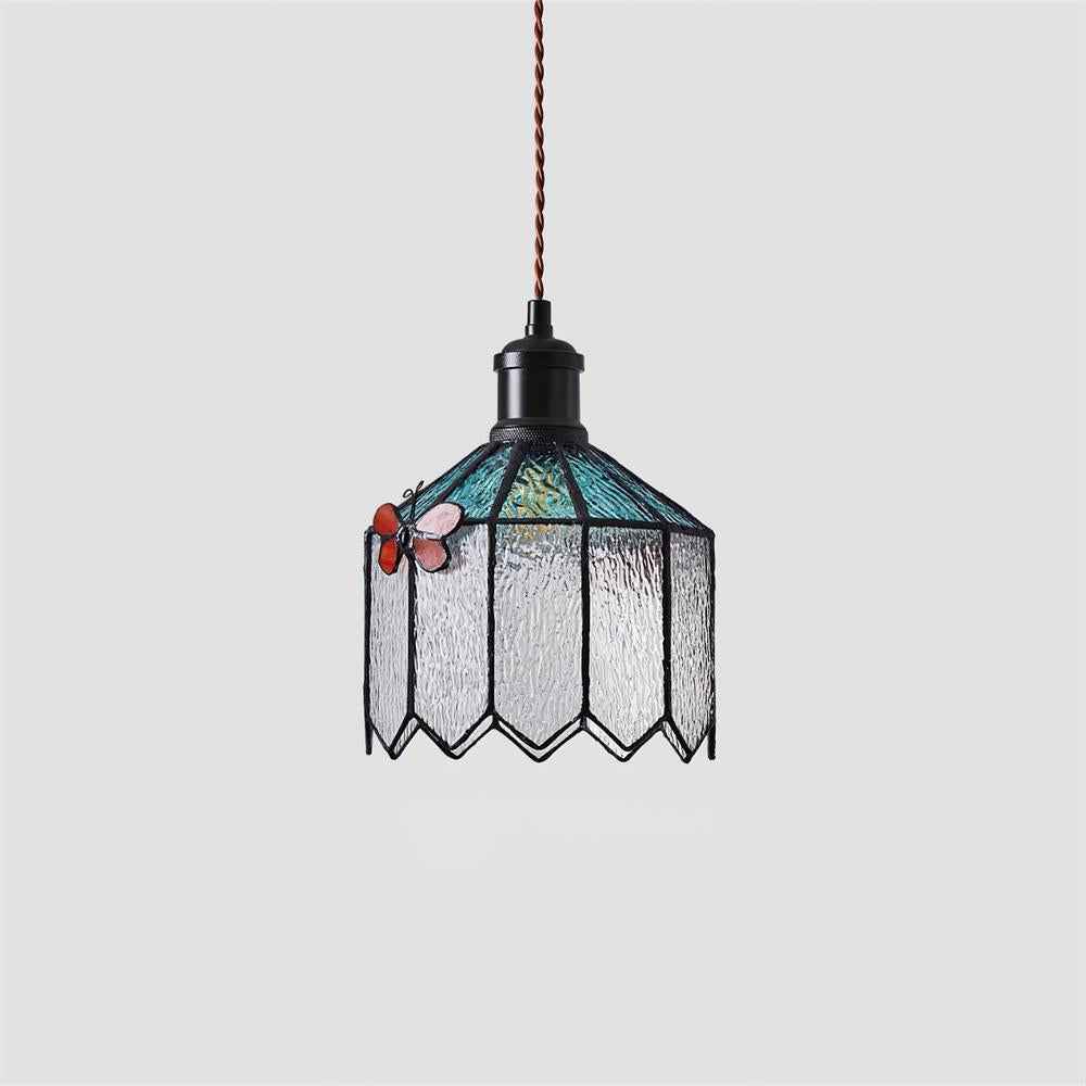 Tiffany Suspension Papillon Verre Vintage - Neutralighting