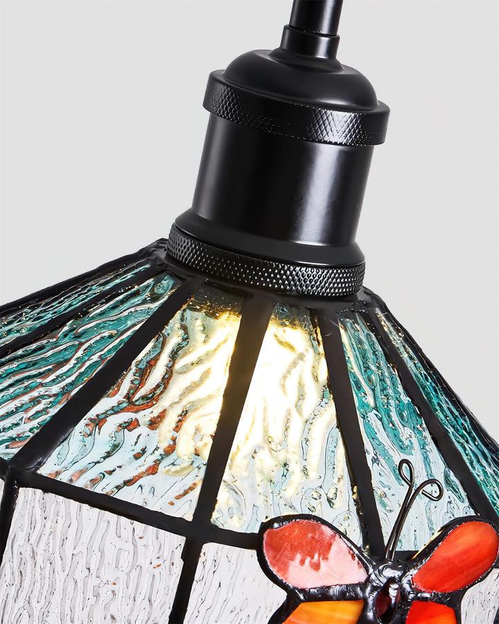Tiffany Suspension Papillon Verre Vintage - Neutralighting