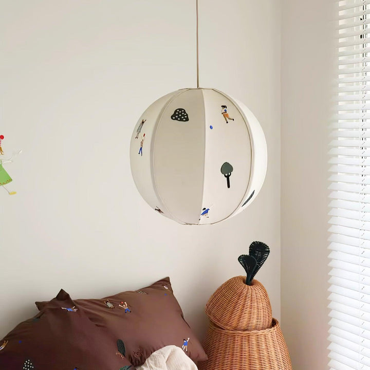 Elva Suspension Boule en Papier avec Motifs Dessinés - Neutralighting