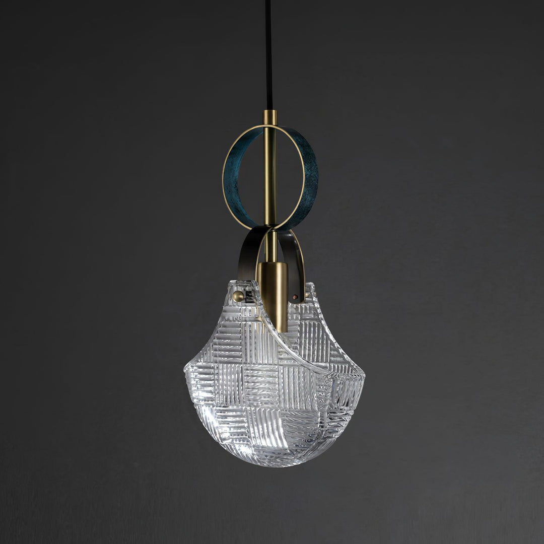 Lustra Suspension Verre Laiton Teal - Neutralighting