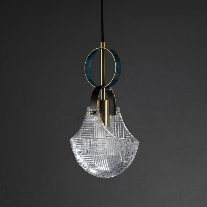 Lustra Suspension Verre Laiton Teal - Neutralighting