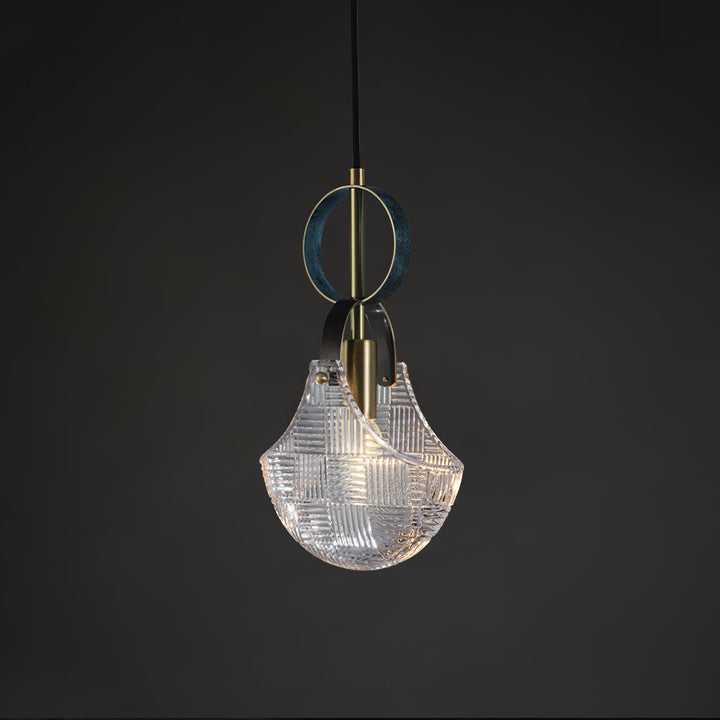 Lustra Suspension Verre Laiton Teal - Neutralighting