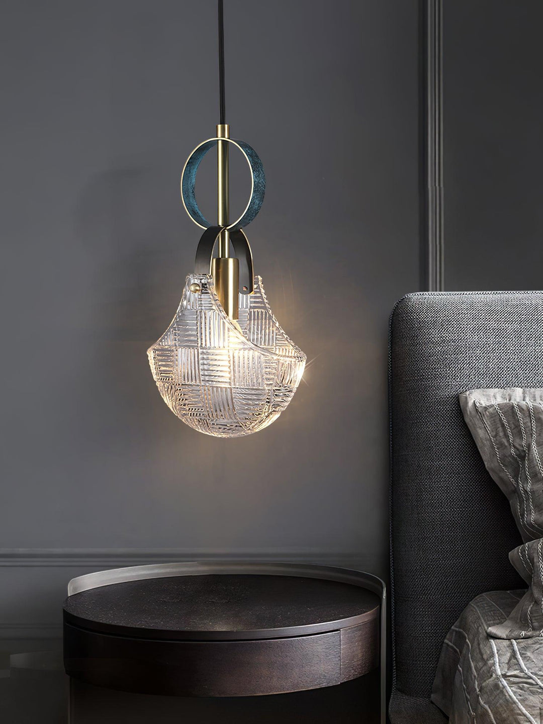 Lustra Suspension Verre Laiton Teal - Neutralighting