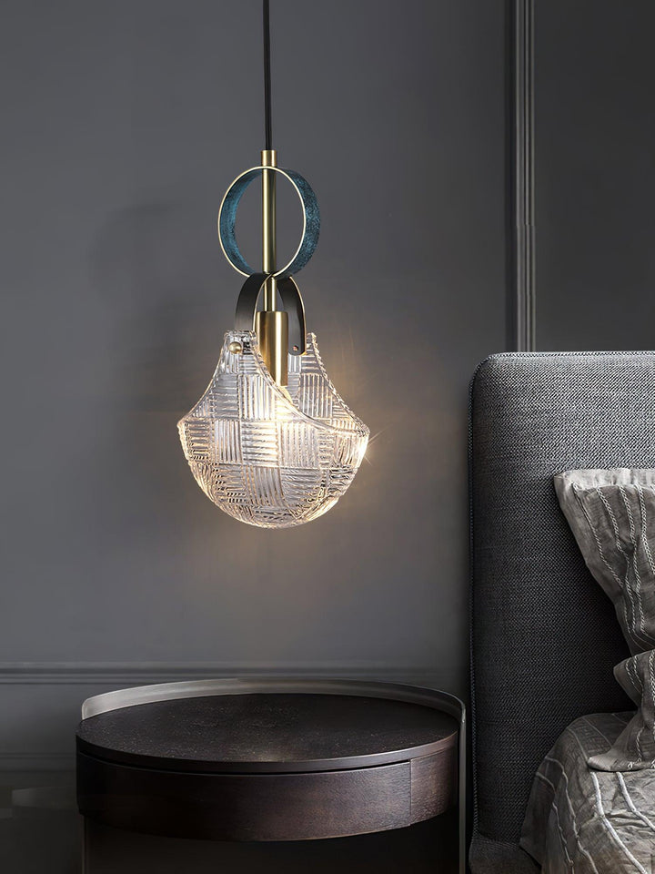 Lustra Suspension Verre Laiton Teal - Neutralighting