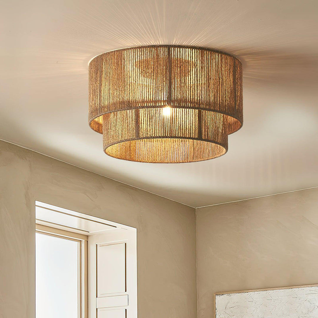 Casora Lampe de Plafond Classique Art en Corde Naturelle - Neutralighting