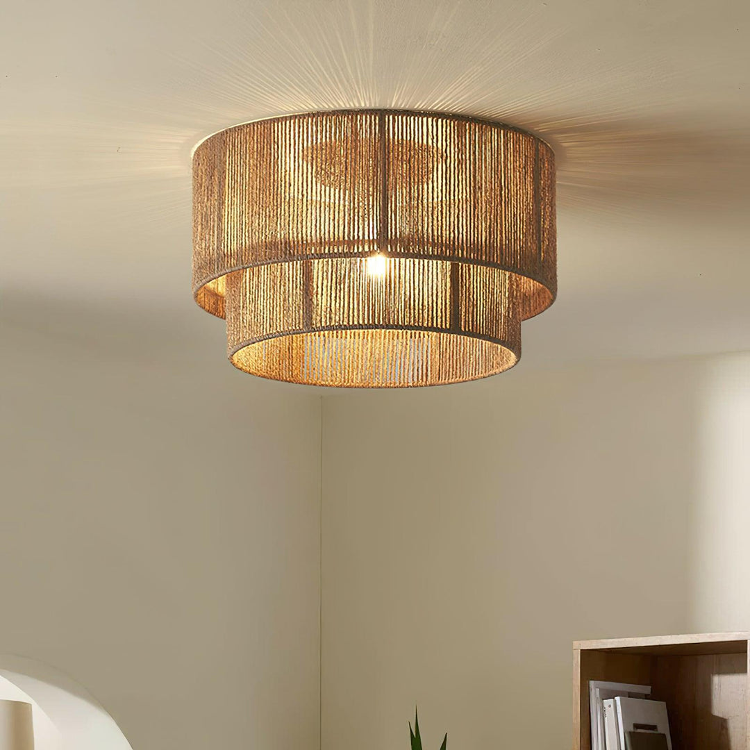 Casora Lampe de Plafond Classique Art en Corde Naturelle - Neutralighting