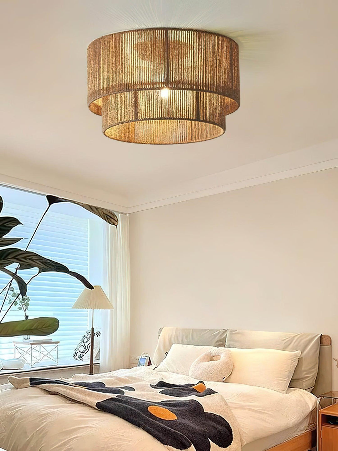 Casora Lampe de Plafond Classique Art en Corde Naturelle - Neutralighting