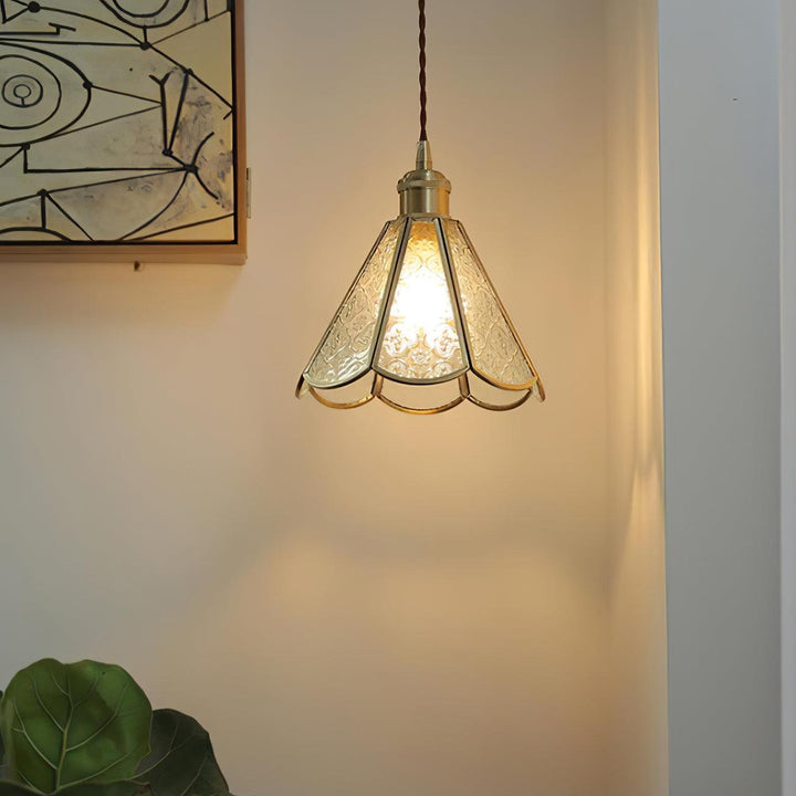 Elarace Suspension Élégante en Laiton et Verre - Neutralighting