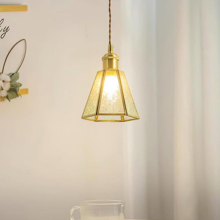 Elarace Suspension Élégante en Laiton et Verre - Neutralighting