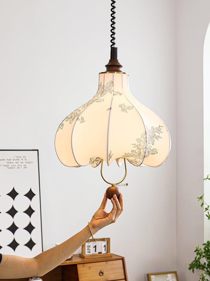 Lustra Lampe Pendante Lanterne en Tissu Poire pour Salon - Neutralighting