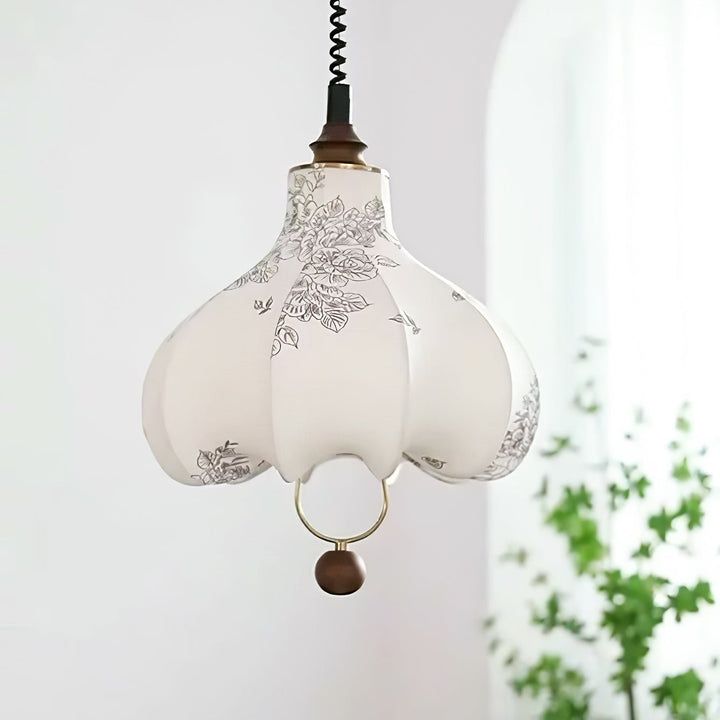 Lustra Lampe Pendante Lanterne en Tissu Poire pour Salon - Neutralighting