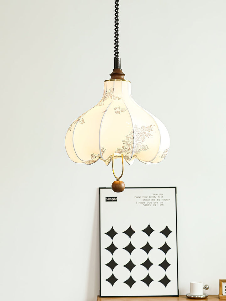 Lustra Lampe Pendante Lanterne en Tissu Poire pour Salon - Neutralighting