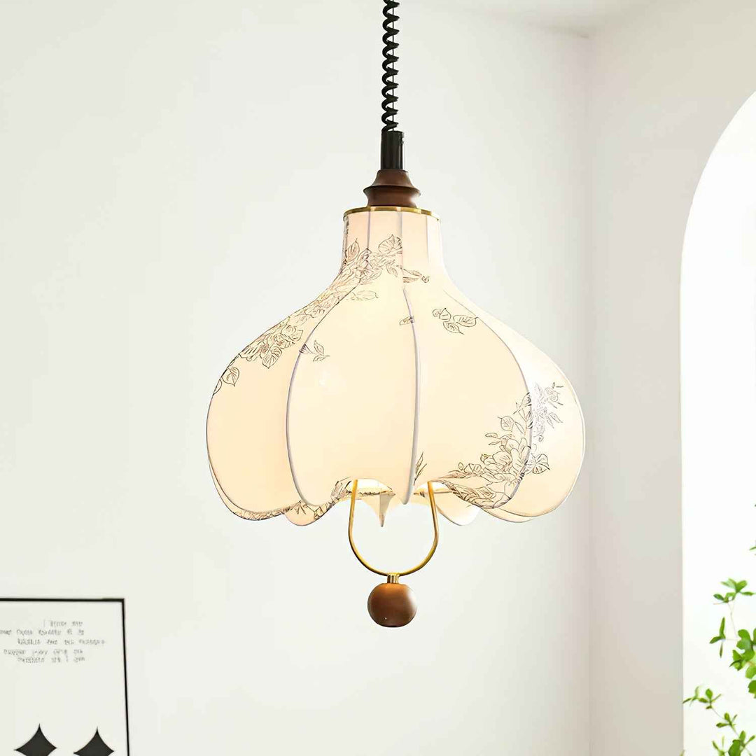 Lustra Lampe Pendante Lanterne en Tissu Poire pour Salon - Neutralighting