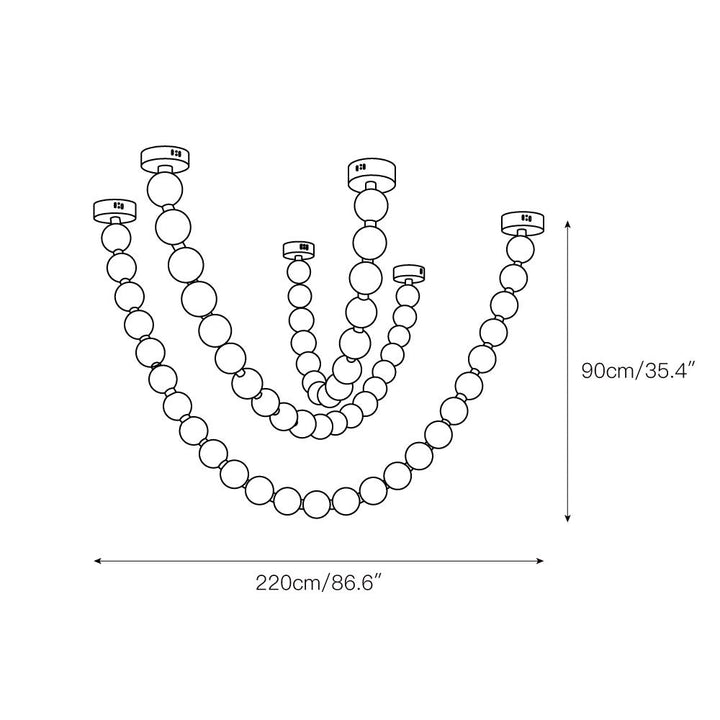 Icarara Lustre Verre Collier De Perles Moderne - Neutralighting