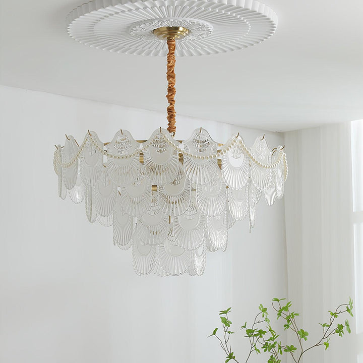 Lustra Chandelier Perle Verre Coquille - Neutralighting