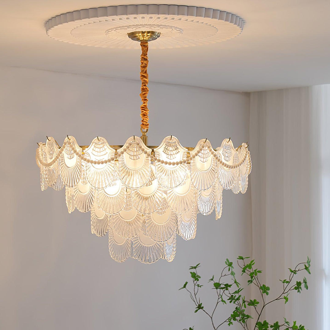 Lustra Chandelier Perle Verre Coquille - Neutralighting