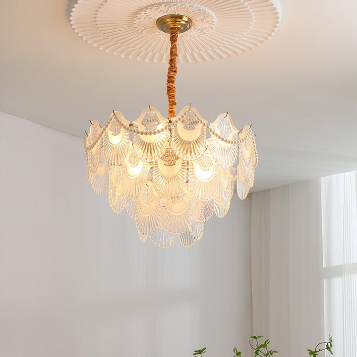 Lustra Chandelier Perle Verre Coquille - Neutralighting