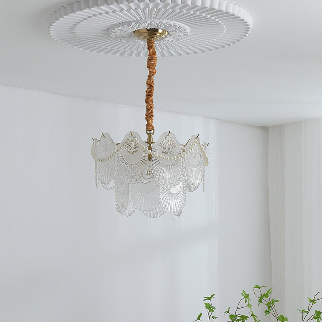 Lustra Chandelier Perle Verre Coquille - Neutralighting