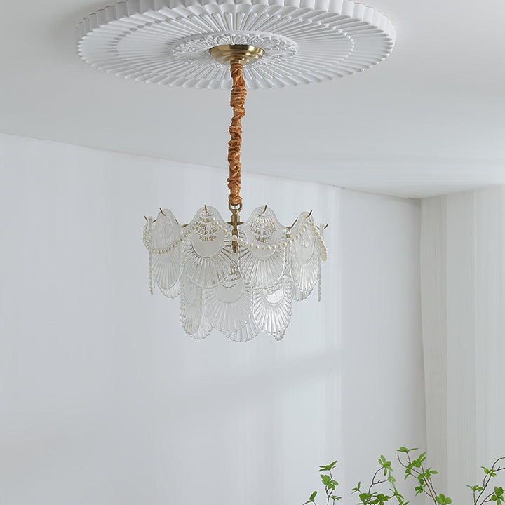Lustra Chandelier Perle Verre Coquille - Neutralighting